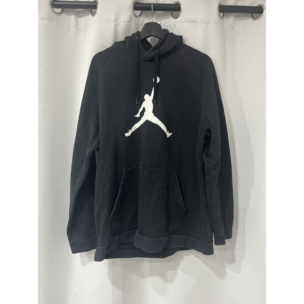 Nike Air Jordan Jumpman Fleece Pullover Hoodie Black White Sweatshirt Mens XL